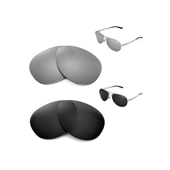 Walleva Polarized Titanium   Black Replacement Lenses For Oakley Caveat Sunglasses