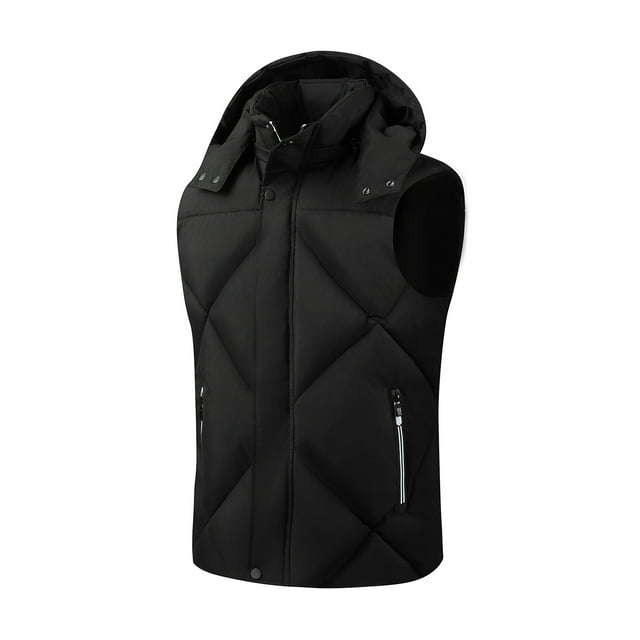 Veste Décontractée pour Homme Veste Décontractée Sans Manches à Capuche pour Homme avec Col Montant et Poches Zippées
