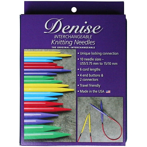 Denise Interchangeable Knitting Needles Kit, PrimaryColored Needles