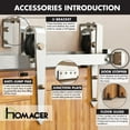 thumbnail image 6 of Homacer Brushed Nickel Double Track U-Shape Bypass Sliding Barn Door Hardware Kit, for Two/Double Doors, 5.5ft Long Flat Track, Arrow Design Roller, Heavy Duty, for Interior & Exterior Use, 6 of 7