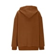 thumbnail image 5 of ManxiVoo Women's Casual Long Sleeve Hooded Sweatshirt Solid Color Pullover with Pockets Relaxed Fit Top XL Size Brown, 5 of 7