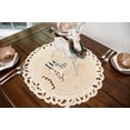 thumbnail image 2 of Embroidered Beige Winter Snow Scene Round Table Topper (23"/ 33" Round, 33" Square), 2 of 4