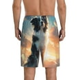 thumbnail image 4 of Lsque Cloud Border Collie Mens Sleep Pajama Shorts,Short Pajama Pants, Cotton Ultra-Soft Knit-Small, 4 of 9