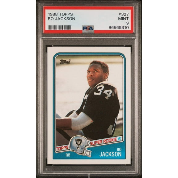Graded 1988 Topps Super Rookie Bo Jackson #327 Rookie RC Baseball Card PSA 9 Mint