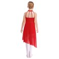 thumbnail image 2 of Sinleey Kids Girls Ballet Modern Lyrical Dance Dress Asymmetrical Hem Leotard Tutu Skirt Figure Ice Skating Dress Red 16, 2 of 7