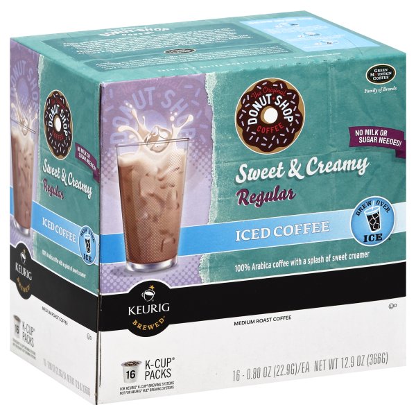 The Original Donut Shop Sweet and Creamy Iced Coffee Pods, Medium Roast, 16 Count for Keurig