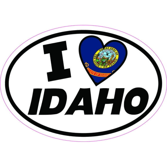 5in x 3.5in Oval I Love Idaho Sticker