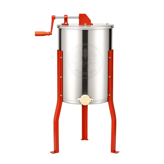 GoodLand Bee Supply HE2MAN 2 Frame Beekeeping 304 Stainless Steel Drum Honey Extractor With Stand - Manual
