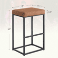 thumbnail image 6 of Furmax 30" Upholstered Counter Stool Bar Stool with Footrest, Brown, 6 of 7