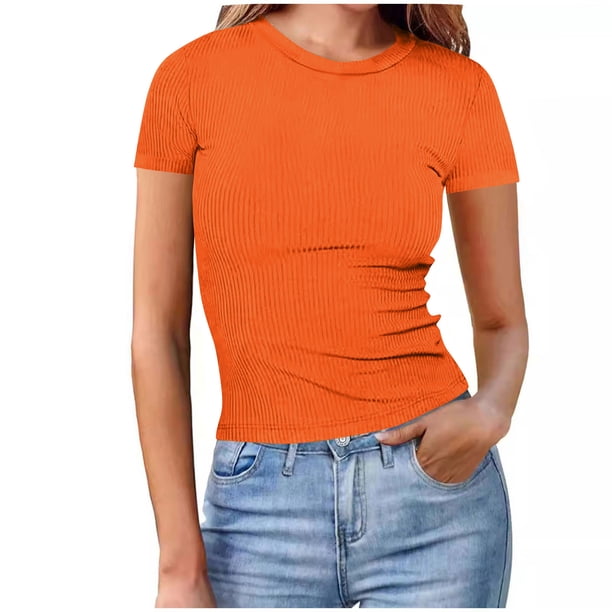 Eres Más Que una Camisa de Puntuación de Prueba Sexy de Manga Corta Lentejuelas Suelta Camisa de Blusa con Cuello en V, Poliéster