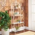 thumbnail image 2 of SAFAVIEH Tyrique Outdoor Patio 4 Tier Shelf Unit, Antique White, 2 of 12
