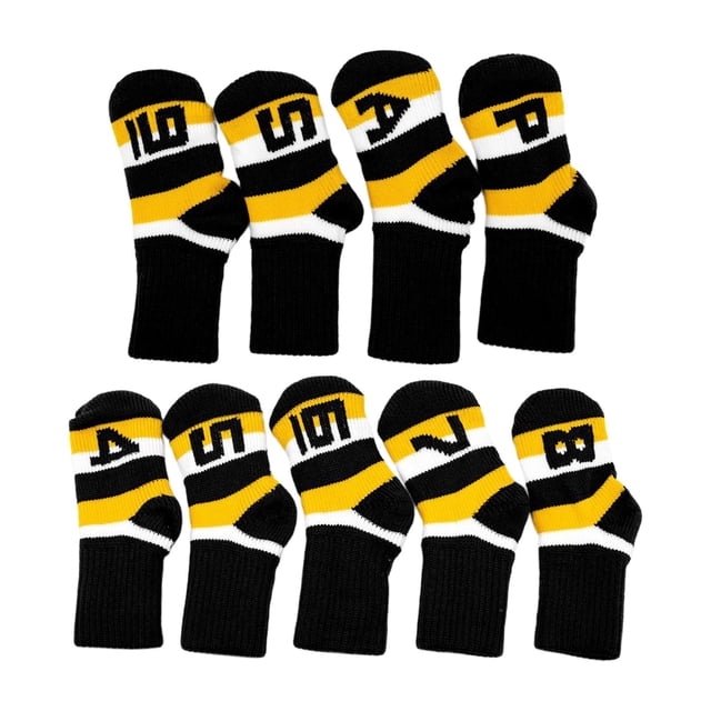 9 piezas de hierro de punto cubre el conjunto cabeza con Negro shamjiam Cubierta de cabeza de hierros de golf