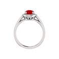 thumbnail image 3 of Bague Zircone Cubique Accentuée avec Halo de Rubis en Argent 925, 3 of 8