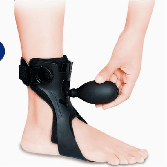 Inflatable Bladder Ankle Orthosis for Right Foot, L Size 9.88-11.02 in, Inflatable Support Stabilizes Anti-Eversion, Snap Buckle Fastener for Easy Wear, Foot Drop Brace for Walking with Shoes