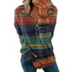 thumbnail image 1 of Blusa de manga larga con cremallera y estampado de cuello alto suelto para mujer Pompotops  FGAJ19637, 1 of 4