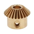 thumbnail image 1 of koolsoo 0.5 Module Brass Begel Wheel 25 Teeth 3 To 5 Mm Hole Diameter 45  degree Driving 4mm Hole, 1 of 8