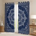 thumbnail image 2 of Manfei Boho Exotic Style Black Out Curtains,Retro Victorian Floral Curtains Pack of 2 (42x63 Each),White Blue Bedroom Curtains For Adults,Microfiber Bedroom Decor, 2 of 6