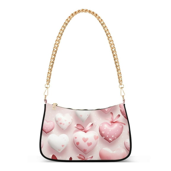 Valentine's Day Hearts BalloonsWomen Small Shoulder Bag Crossbody Tote Hobo Bags Purse Clutch Handbags with Chain Strap for Women