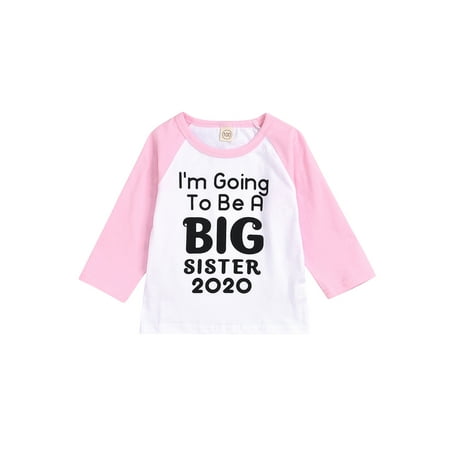 

EWODOS Baby Girls Boys T-shirt Letter Print Tops Long Sleeve Raglan Blouse