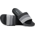 thumbnail image 1 of GETAC Sandalias HOMBRE MUJER CHANCLAS, Pantuflas Suela gruesa Antiderrapante, Textura suave Empeine amplio Correa estilo red transpirable EVA,Negro con gris, 1 of 7