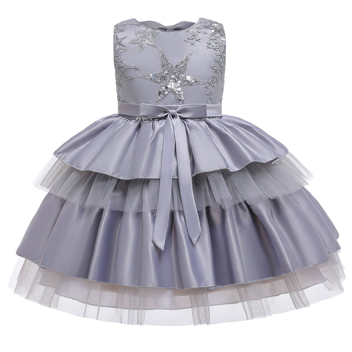 Baby Girls Bowknot Tutu Dress Petals Tulle Dress Flower Gown Outfits Age 6M~4Y 