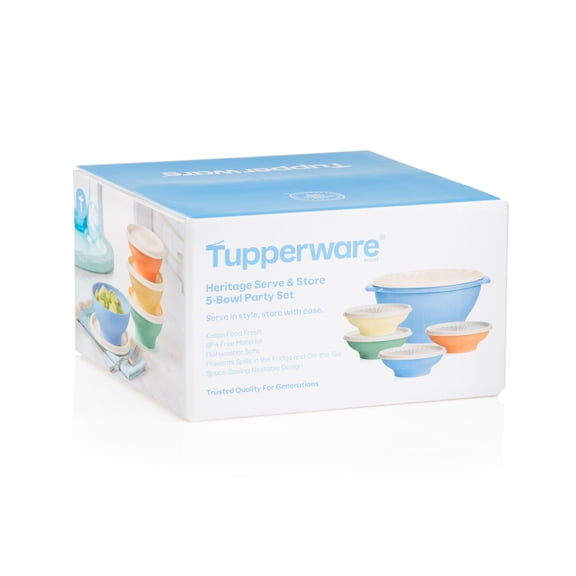 Tupperware Heritage Serve & Store Food Storage Bowls with Lids (5 Count)