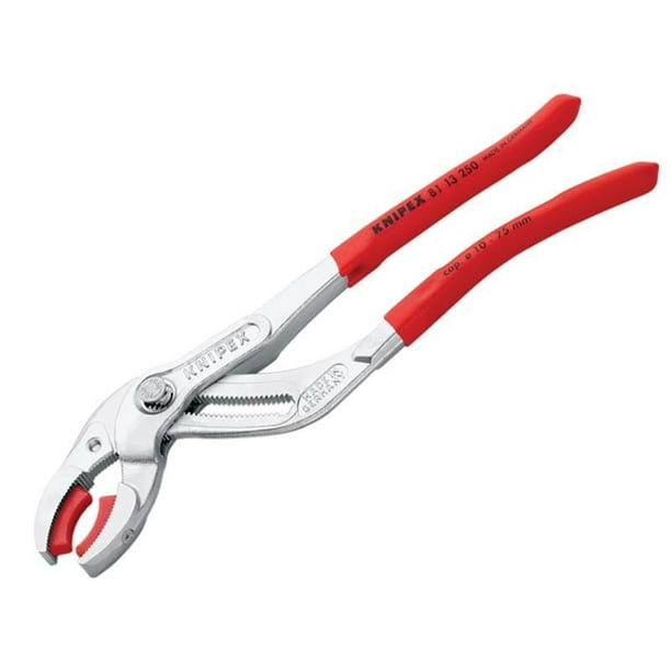 Knipex Plastic Pipe Grip Pliers Plastic Jaws Chrome 250mm 75mm