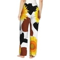 thumbnail image 3 of Haiem Cow Print Sunflower Women's Pajama Pants Ultra Lightweight Pjs Bottoms Sleepwear Bottom Pants With Pocket Drawstring-X-Large, 3 of 9