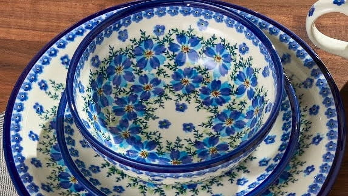 Blue Rose Polish Pottery Atlantis 大型 長方形 ベイカー Blue Rose Polish Po 並行輸入品 Blue Rose Polish Pottery Atlantis Dessert Plate -