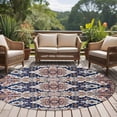 thumbnail image 5 of Bohemian Flower Pattern Round Area&nbsp;Rug 8ft Vintage Boho Ethnic Tribal Floral Leaf Non-Slip&nbsp;Washable Circle Rugs Soft Felt Indoor Floor Mat for Bedroom Kitchen Living Room Bathroom, 5 of 9