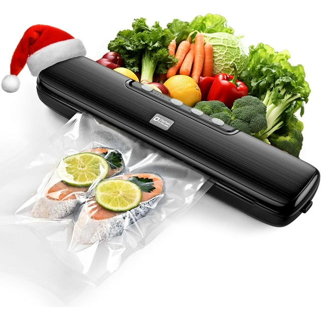 Rejoda-scelleuse sous Vide, Scelleuse Alimentaire de Cuisine en Boîte Campact, Modes Aliments Secs/humides et 5 Réglages de Température de Scellage, Scelleuse à une Touche avec Système d'Aspiration Externe, 15 Sacs pour sous Vide