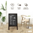 thumbnail image 3 of Ilyapa Wooden A-Frame Chalkboard Sign with Eraser, 40 x 20 Inch Magnetic Sidewalk Menu Board, Black Menu Display for Restaurant, Business, or Weddings, 3 of 7