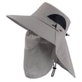 thumbnail image 3 of Yuanlong Unisex Bucket Wide Brim With Face Coverage Summer Solid Color Sun Hat Outdoor Hiking Minimalist Headwear, 3 of 3