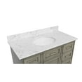 thumbnail image 3 of Aria 42" Bathroom Vanity with Weathered Gray Cabinet and Carrara Marble Top, 3 of 6
