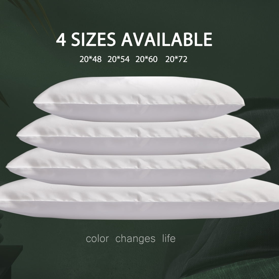 Unique Bargains Egyptian Cotton Zippered Body Pillow Case Cover Apricot 20" x 54"