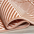 thumbnail image 4 of Fab Habitat Outdoor Rug - Waterproof, Fade Resistant, Crease-Free - Premium Recycled Plastic - Modern Geometric - Porch, Deck, Balcony, Mudroom, Laundry Room, Patio - Tokyo - Burnt Orange - 3 x 5 ft, 4 of 9