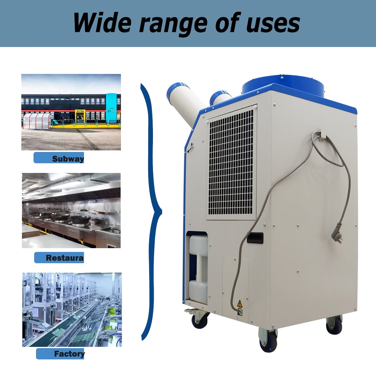 TECHTONGDA Industrial Air Conditioner Portable Air Cooler for Factories Single Tube