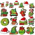 thumbnail image 2 of 36pcs Christmas Tree Decorations - Green Cartoon Monster Wood Christmas Tree Hanging Ornament Holiday Xmas Ornaments Christmas Decorations Decor Home Indoors, 2 of 9