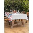 thumbnail image 3 of Outdoor Tablecloth with Umbrella Hole for Patio/Picnic/Party/Camping, American Star Modern Waterproof Table Cloth Rectangle Table Cover Washable, Blue Red Patriotic Solid Color Classic (54"x 80"), 3 of 9