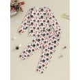 thumbnail image 3 of Liacowi 2Pcs Kids Toddler Boy Christmas Outfits Long Sleeve Gingerbread Man/Elk Print Tops + Elastic Waist Pants Set 3T 4T 5T 6T 7T Little Boys Fall Clothes Set, 3 of 8