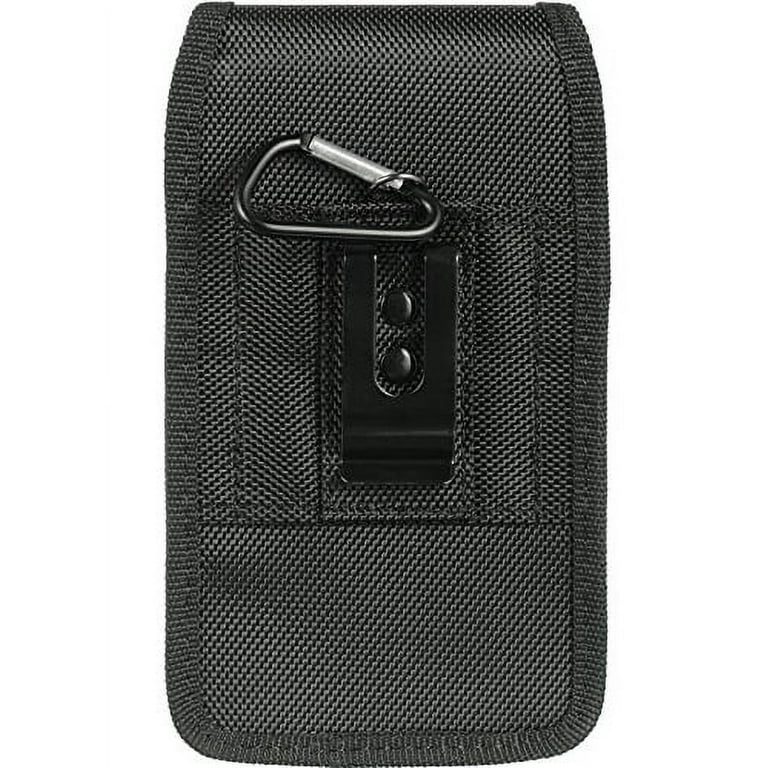 Extra Large Durable Vertical Nylon Velcro Pouch with Duty Metal Clip  HolsterFor HTC ONE M8 (2014 version) (fits the Phone + otterbox / defender  / commuter / Symmetry / hybrid protective case) 