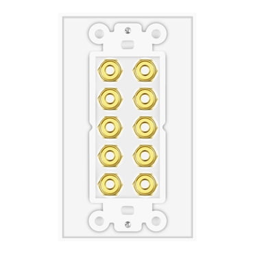Binding Post Speaker Terminals 8 Banana 4 Speaker Surround 2 Gang Coupler Binding Post Wall Plate 3 Pack Speaker Wire Plate