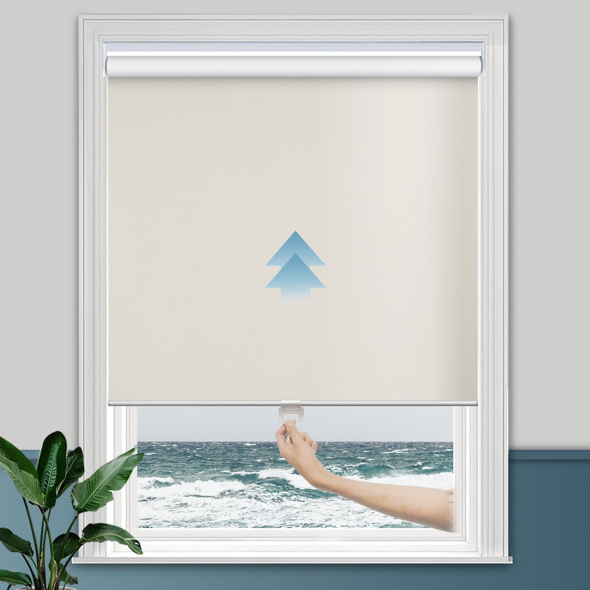 Persilux Cordless Window Shades Blinds 100 Blackout Roller Shades UV