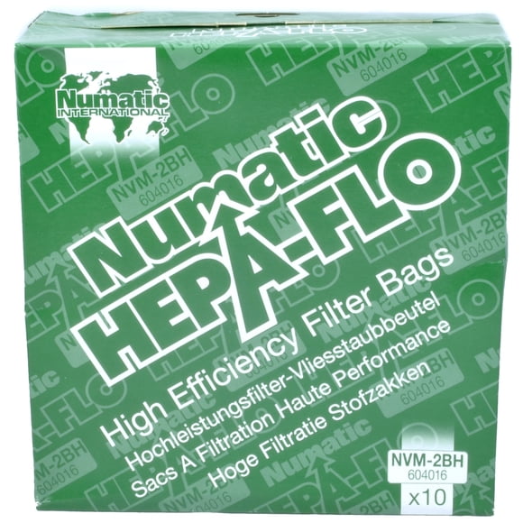 Numatic Hepa-Flo Canister Vacuum Cleaner Bags, Nvm-2Bh Part Number 604016. 10...