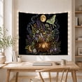 thumbnail image 5 of Golden Cauldron under a Full Moon with Flowers, Mystical Fantasy for Celestial Fans, Botanical Night Art, Halloween Gift, Tapestry Wall Hanging for Bedroom and Studio, 5 of 7