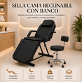 thumbnail image 2 of Silla Facial Reclinable Sillon Nanofort  Cama Masaje Spa Negro, 2 of 6