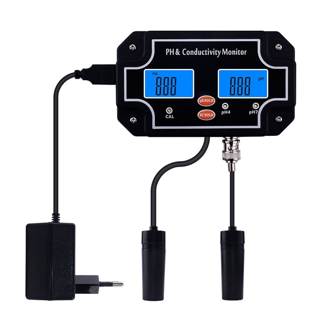 Kuymtek Monitor Digital Del Probador PH Herramienta para Acuario Conductividad (enchufe Europeo)