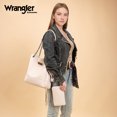 thumbnail image 4 of Wrangler Tote Bag for Women 2PCS Purses and Handbags Drawstring Shoulder Bag with Chain Straps, Beige, 4 of 7