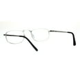 thumbnail image 4 of Mens Pocket Clip Arm Spring Hinge Rectangular Metal Rim Reading Glasses 1.5 Silver, 4 of 4