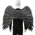 thumbnail image 1 of Alas de Ángel de tela no tejida, accesorios para disfraz de Cosplay, vestido elegante para fiesta temática Unisex Negro Soledad alas de ángel adulto, 1 of 8